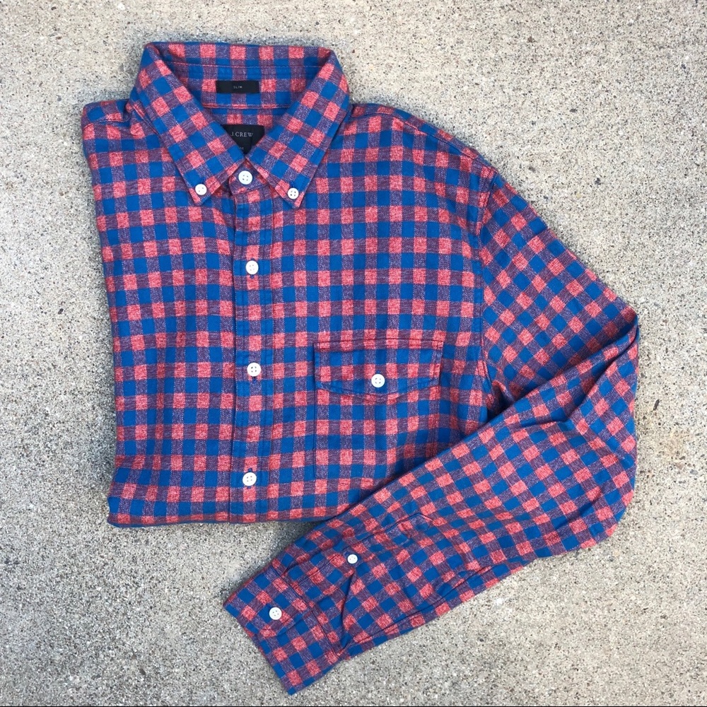 J crew button down flannel shirt